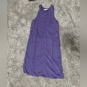 Vintage AKS Amy K Su petite 100% Tencel / lyocell  purple apron dress